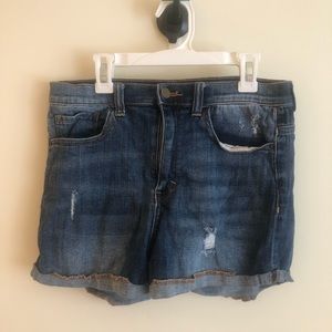 High waisted jean shorts